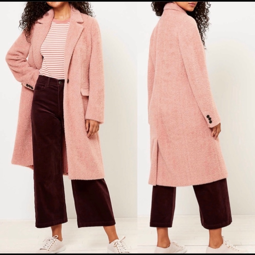 Loft coat Pink herringbone size XL